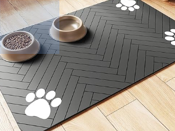 Pet Feeding Mat - Absorbent Pet Placemat for Food & Water Bowl with Waterproof Rubber Backing, Quick Dry Drinking Mat for Dogs & Cats  Visit the DK177 Store