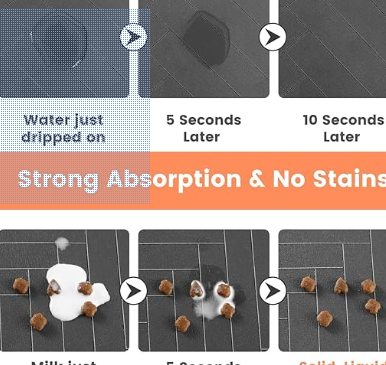 Pet Feeding Mat - Absorbent Pet Placemat for Food & Water Bowl with Waterproof Rubber Backing, Quick Dry Drinking Mat for Dogs & Cats  Visit the DK177 Store